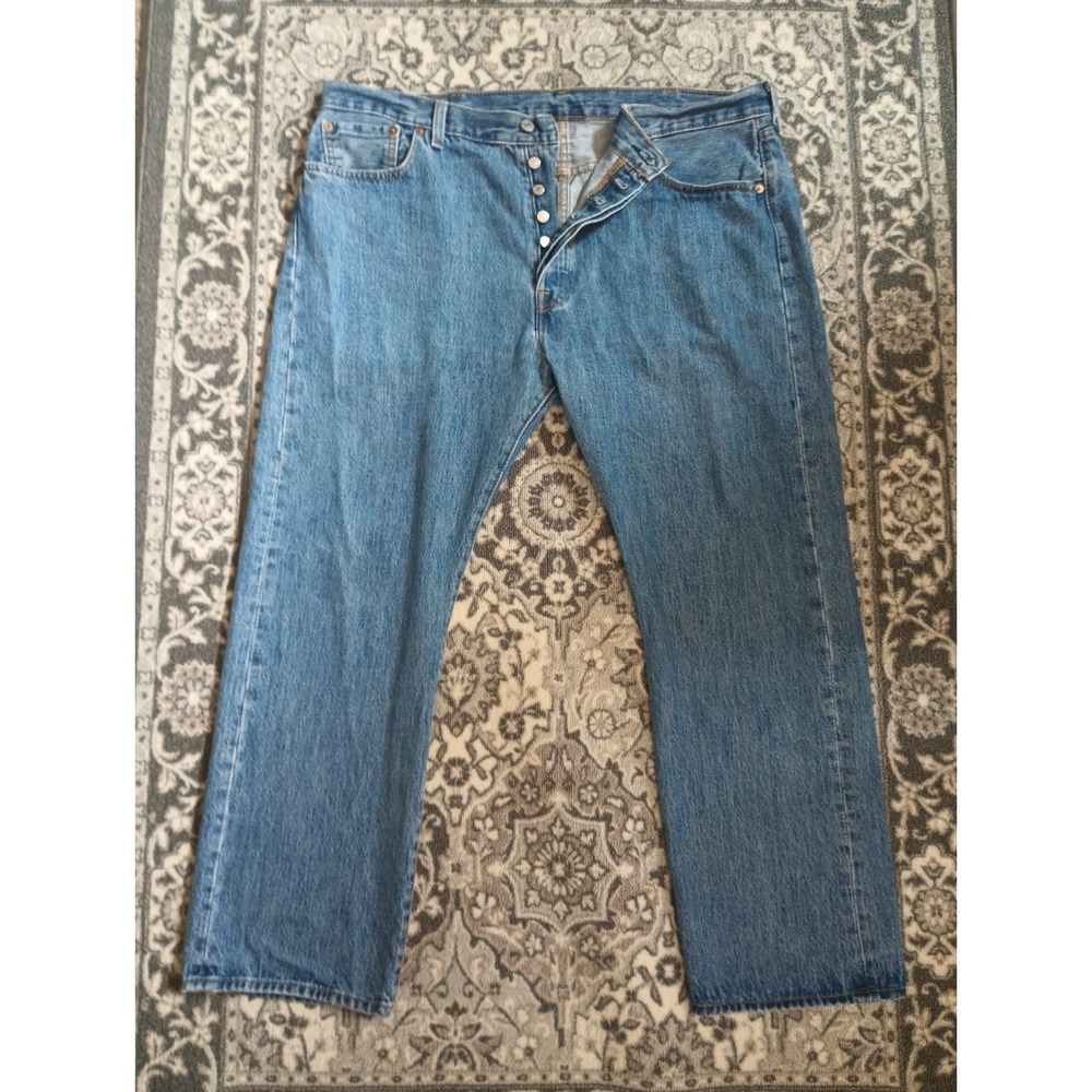 Levi's 501 Button Fly Jeans Mens 40 X 29 Medium Acid Wash Straight Leg Y2K